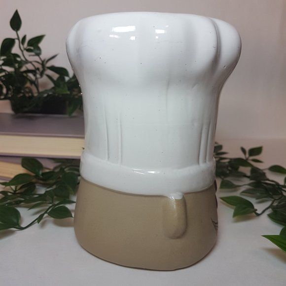 Ceramic Chef Head Kitchen Utensil Holder Baker Baking Cook Cooking Tool Storage - Picture 8 of 14